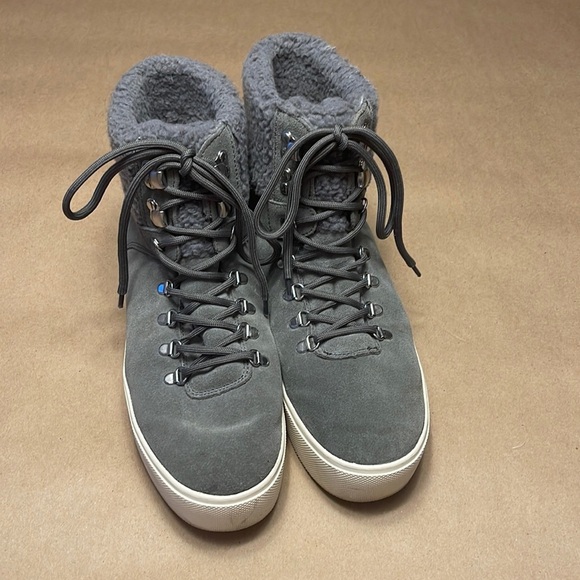 Marc Fisher Gray Ankle Boots with Cream Sole - Picture 3 of 8